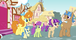 Size: 8401x4465 | Tagged: safe, artist:lillyleaf101, derpibooru import, mocha berry, pumpkin cake, oc, oc:boston cream, oc:charlotte cassata, oc:pavlova gateau, pony, unicorn, g4, alternate cutie mark, colt, father and child, father and daughter, father and son, female, filly, foal, horn, husband and wife, male, mare, married couple, mother and child, mother and daughter, mother and son, offspring, older, older mocha berry, older pumpkin cake, parent and child, parent:mocha berry, parent:pumpkin cake, parents:pumpkinberry, ponyville, ship:pumpkinberry, shipping, stallion, straight, sugarcube corner, teenager