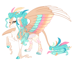 Size: 4100x3400 | Tagged: safe, artist:gigason, derpibooru import, oc, oc only, oc:macaw, hippogriff, colored wings, magical lesbian spawn, multicolored wings, obtrusive watermark, offspring, parent:gilda, parent:princess celestia, simple background, solo, transparent background, watermark, wings