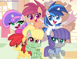 Size: 645x493 | Tagged: safe, artist:milochanz!, derpibooru import, apple bloom, maud pie, scootaloo, shining armor, sweetie belle, zephyr breeze, alicorn, earth pony, pegasus, pony, unicorn, g4.5, my little pony: pony life, alicornified, alternate mane six, cutie mark crusaders, female, horn, male, mare, older, older apple bloom, older cmc, older scootaloo, older sweetie belle, prince shining armor, race swap, shiningcorn, sibling six, stallion