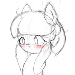 Size: 844x847 | Tagged: safe, artist:jdan-s, derpibooru import, coco pommel, earth pony, pony, blushing, embarrassed, sketch, solo