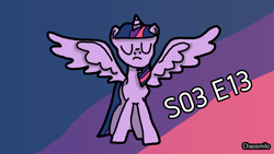 Size: 1280x720 | Tagged: safe, artist:chaosmilo, derpibooru import, twilight sparkle, twilight sparkle (alicorn), alicorn, pony, g4, magical mystery cure, season 3, solo, spread wings, wings