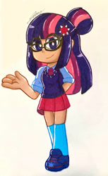 Size: 750x1225 | Tagged: safe, artist:imtailsthefoxfan, derpibooru import, sci-twi, twilight sparkle, human, g4, female, glasses, humanized, solo