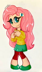 Size: 749x1262 | Tagged: safe, artist:imtailsthefoxfan, derpibooru import, fluttershy, human, g4, humanized, solo