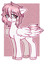 Size: 1292x1766 | Tagged: safe, artist:_rarerayy_, derpibooru import, oc, oc only, oc:strawberry shortcake, pegasus, pony, artfight, coontails, digital art, female, female oc, gift art, mare, mare oc