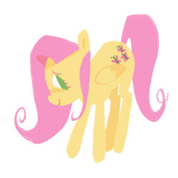 Size: 2048x2048 | Tagged: safe, artist:bunnpon, derpibooru import, fluttershy, pegasus, pony, g4, simple background, solo, white background