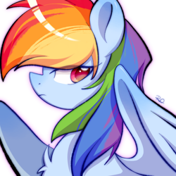 Size: 2000x2000 | Tagged: safe, artist:helomer0127, derpibooru import, rainbow dash, pegasus, pony, g4, aside glance, color outline, female, high res, looking at you, mare, simple background, solo, spread wings, white background, wings