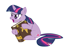 Size: 1024x718 | Tagged: safe, artist:cappy-code, derpibooru import, twilight sparkle, unicorn twilight, pony, unicorn, g4, the return of harmony, book, book of harmony, female, mare, open mouth, simple background, solo, transparent background, vector