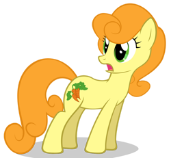 Size: 1024x948 | Tagged: safe, artist:sirleandrea, derpibooru import, carrot top, golden harvest, earth pony, pony, g4, the ticket master, female, mare, open mouth, simple background, solo, transparent background, vector