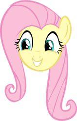 Size: 900x1420 | Tagged: safe, artist:animusvox, derpibooru import, fluttershy, pony, g4, cute, female, grin, head only, mare, shyabetes, simple background, smiling, transparent background, vector