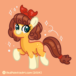 Size: 2500x2500 | Tagged: safe, artist:redpalette, derpibooru import, oc, earth pony, blue eyes, braid, braided tail, earth pony oc, female, freckles, mare, ponytail, smiling, solo, tail