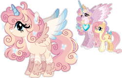 Size: 3605x2305 | Tagged: safe, artist:xxcheerupxxx, derpibooru import, fluttershy, princess cadance, oc, alicorn, pony, alternate design, female, magical lesbian spawn, mare, offspring, parent:fluttershy, parent:princess cadance, parents:flutterdance, simple background, transparent background