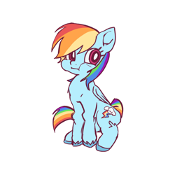 Size: 1000x1000 | Tagged: safe, artist:dashwooo, derpibooru import, rainbow dash, pegasus, pony, g4, cute, puffy cheeks, simple background, sitting, solo, white background