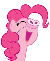 Size: 5000x6051 | Tagged: safe, artist:brainchildeats, derpibooru import, pinkie pie, earth pony, pony, baby cakes, g4, female, head only, mare, pig nose, piggie pie, simple background, transparent background, vector