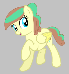 Size: 1151x1237 | Tagged: safe, artist:detailedatream1991, derpibooru import, oc, oc only, oc:color cookie, pegasus, pony, female, folded wings, gray background, hooves, mare, pegasus oc, show accurate, simple background, solo, spread wings, tail, wings