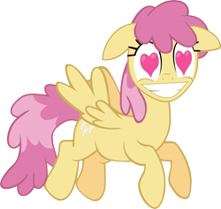 Size: 5000x4743 | Tagged: safe, artist:brainchildeats, derpibooru import, dizzy twister, orange swirl, pegasus, pony, g4, lesson zero, ears, female, floppy ears, heart, heart eyes, mare, simple background, solo, transparent background, vector, wingding eyes