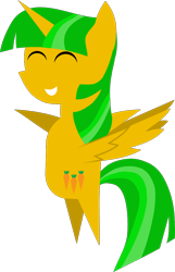 Size: 748x1162 | Tagged: safe, artist:carrotorangelight, derpibooru import, oc, oc only, oc:orangelight amber, alicorn, pony, alicorn oc, bipedal, eyes closed, horn, mary sue, pointy ponies, raised hoof, raised leg, recolor, simple background, solo, spread wings, transparent background, wings