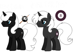 Size: 1032x774 | Tagged: safe, artist:meghan12345, derpibooru import, pony, unicorn, g4, 8 ball (battle for dream island), battle for dream island, cutie mark, duo, horn, male, ponified, simple background, species swap, stallion, transparent background