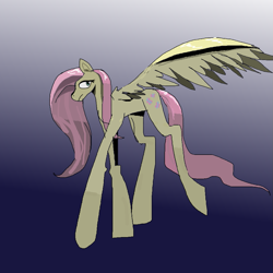 Size: 927x927 | Tagged: safe, artist:michellethet-34, derpibooru import, fluttershy, pegasus, pony, g4, female, full body, gradient background, mare, solo