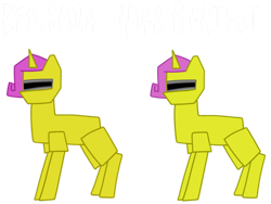 Size: 1032x774 | Tagged: safe, artist:meghan12345, derpibooru import, pony, robot, robot pony, unicorn, g4, battle for dream island, duo, female, horn, mare, ponified, robot flower, simple background, species swap, transparent background