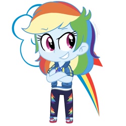 Size: 1080x1080 | Tagged: safe, artist:imtailsthefoxfan, derpibooru import, rainbow dash, human, equestria girls, g4, chibi, cutie mark, cutie mark background, simple background, solo, white background