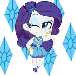 Size: 1080x1080 | Tagged: safe, artist:imtailsthefoxfan, derpibooru import, rarity, human, equestria girls, g4, chibi, cutie mark, cutie mark background, female, simple background, solo, white background