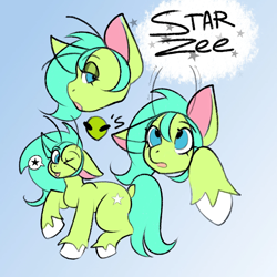 Size: 2560x2560 | Tagged: safe, artist:namelessplaza, derpibooru import, oc, oc only, oc:starzie, alien, reference, sketch, solo, stars