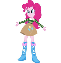 Size: 900x922 | Tagged: artist needed, safe, derpibooru import, edit, pinkie pie, equestria girls, g4, blue's clues, boots, clothes, cosplay, costume, equestria girls redesign, high heel boots, shirt, shoes, simple background, skirt, solo, steve burns, white background