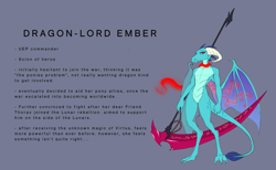 Size: 2429x1493 | Tagged: safe, artist:witherslayer73, derpibooru import, princess ember, dragon, g4, alternate universe, bloodstone scepter, infinite eclipse, magic, scepter, scythe, solo, story included, text