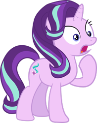 Size: 1280x1635 | Tagged: safe, artist:yellowdash1998v2, derpibooru import, starlight glimmer, pony, unicorn, g4, horse play, female, gasp, horn, mare, open mouth, shocked, simple background, solo, transparent background, vector