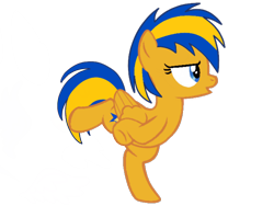 Size: 2048x1536 | Tagged: safe, artist:mlpfan3991, artist:ry-bluepony1, derpibooru import, oc, oc only, oc:flare spark, pegasus, g4, chicken dance, female, simple background, solo, transparent background