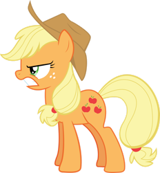 Size: 1280x1379 | Tagged: safe, artist:yellowdash1998v2, derpibooru import, applejack, earth pony, pony, g4, applejack's hat, clothes, cowboy hat, female, furious, gritted teeth, hat, mare, simple background, solo, teeth, trade ya!, transparent background, vector