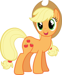 Size: 1280x1543 | Tagged: safe, artist:yellowdash1998v2, derpibooru import, applejack, earth pony, pony, g4, applejack's hat, bloom & gloom, clothes, cowboy hat, cute, excited, female, hat, jackabetes, mare, simple background, solo, transparent background, vector