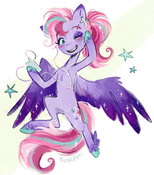 Size: 775x881 | Tagged: safe, artist:lutraviolet, derpibooru import, starsong, pony, g3, g4, cellphone, g3 to g4, generation leap, phone, solo