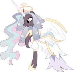 Size: 8258x8098 | Tagged: safe, artist:shootingstarsentry, derpibooru import, oc, oc only, oc:heavenlee, alicorn, pony, absurd resolution, clothes, dress, female, halo, mare, simple background, solo, transparent background