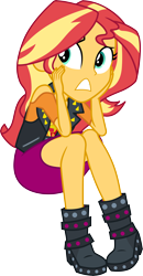 Size: 3000x5758 | Tagged: safe, artist:cloudy glow, derpibooru import, sunset shimmer, choose your own ending, driving miss shimmer, equestria girls, g4, absurd resolution, clothes, female, simple background, solo, teeth, transparent background, vector