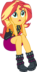 Size: 3000x5830 | Tagged: safe, artist:cloudy glow, derpibooru import, sunset shimmer, choose your own ending, driving miss shimmer, equestria girls, g4, absurd resolution, clothes, female, open mouth, simple background, solo, transparent background, vector