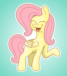 Size: 2262x2544 | Tagged: safe, artist:doodledonutart, derpibooru import, fluttershy, pony, g4, eyes closed, gradient background, green background, simple background, solo