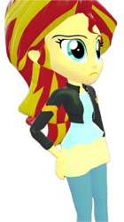 Size: 431x768 | Tagged: safe, artist:nicohamm2020, derpibooru import, sunset shimmer, human, equestria girls, g4, 3d, simple background, solo, white background