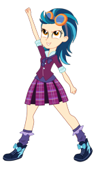 Size: 2204x3900 | Tagged: safe, artist:gmaplay, derpibooru import, indigo zap, equestria girls, friendship games, g4, clothes, crystal prep academy, crystal prep academy uniform, crystal prep shadowbolts, cute, necktie, school tie, school uniform, schoolgirl, simple background, singing, solo, transparent background, zapabetes