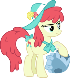 Size: 3000x3329 | Tagged: safe, artist:cloudy glow, derpibooru import, crimson cream, fashion statement, mare e. belle, earth pony, pony, g4, female, mare, not apple bloom, simple background, solo, transparent background, vector