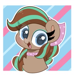 Size: 1533x1608 | Tagged: safe, artist:starbatto, derpibooru import, pony, bandana, chest fluff, choker, cocoa (wild manes), cute, eyeshadow, female, makeup, mare, open mouth, ponified, solo, species swap, wild manes