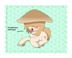 Size: 3600x2900 | Tagged: safe, artist:scandianon, derpibooru import, oc, oc only, object pony, original species, pony, abstract background, female, mare, mushroom, mushroom pony, ponified, solo, species swap