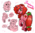 Size: 3938x3778 | Tagged: safe, artist:opalacorn, derpibooru import, oc, oc only, oc:strawberry squeeze, pony, unicorn, bow, butt, commission, dollar sign, drink, ear fluff, ears, eyes closed, female, floppy ears, freckles, horn, looking at you, looking back, looking back at you, mare, milkshake, open mouth, open smile, plant, plot, simple background, smiling, smiling at you, solo, tail, tail bow, underhoof, watering, watering can, white background