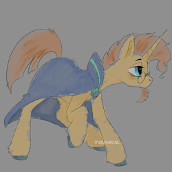 Size: 3000x3000 | Tagged: safe, artist:toxikil, derpibooru import, sunburst, pony, unicorn, g4, bags under eyes, cape, clothes, facial hair, goatee, horn, messy mane, raised hoof, raised leg, short hair, short mane, simple background, sketch, sketch dump, solo