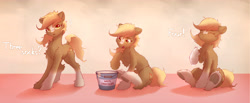 Size: 5911x2435 | Tagged: safe, artist:itssim, derpibooru import, sergeant reckless, earth pony, pony, :p, bucket, chest fluff, coat markings, commission, dipping, dock, eyes closed, female, fluffy, high res, looking at you, mare, ponified, question mark, sitting, smiling, socks (coat marking), solo, species swap, tail, tongue, tongue out, underhoof, white chocolate