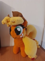 Size: 3000x4000 | Tagged: safe, artist:jbond, derpibooru import, applejack, earth pony, pony, g4, bow, female, freckles, handmade, hat, irl, mare, photo, photography, plushie, solo