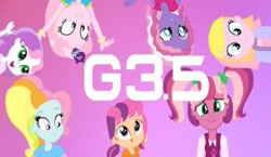 Size: 564x326 | Tagged: safe, artist:oljapisanik, derpibooru import, cheerilee (g3), pinkie pie (g3), rainbow dash (g3), scootaloo (g3), starsong, sweetie belle (g3), toola roola, equestria girls, g3, g3.5, g4, core seven, equestria girls-ified, female, g3 to equestria girls, g3 to g4, g3.5 to g4, generation leap, gradient background