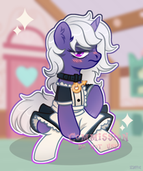 Size: 1920x2300 | Tagged: safe, artist:scarffist, derpibooru import, oc, oc only, pony, unicorn, base used, clothes, commission, cute, horn, long hair, long mane, maid, pink eyes, solo, sparkles, stockings, thigh highs, ych result