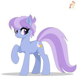 Size: 3000x3000 | Tagged: safe, artist:r4hucksake, derpibooru import, oc, oc only, oc:amethyst sprint, earth pony, pony, earth pony oc, female, female oc, full body, mare, mare oc, raised hoof, raised leg, simple background, smiling, solo, transparent background