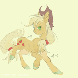 Size: 750x750 | Tagged: safe, artist:jianghubanzi, derpibooru import, applejack, earth pony, pony, solo